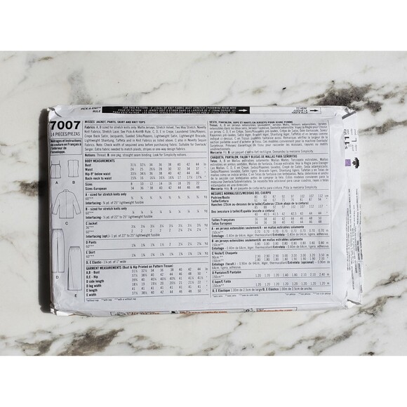 Easy 2000s Sewing Pattern - Jacket, Pants, Skirt Knit Tops - Size 8, 10, 12, 14 - Picture 2 of 2